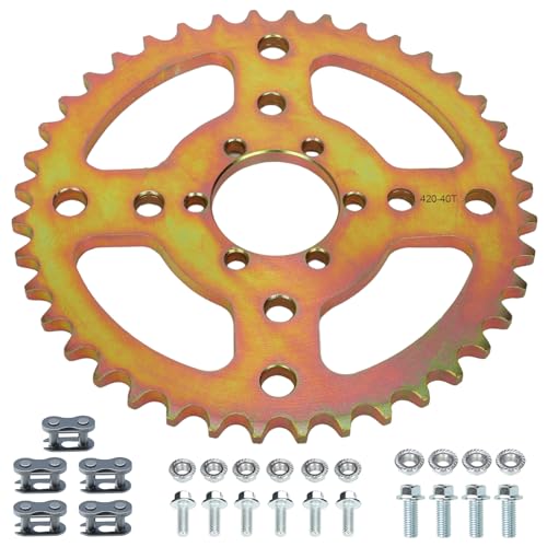 High Speed 40 Tooth Sprocket 420 Chain for Mini Bike CT100U CT200U - color: Gold