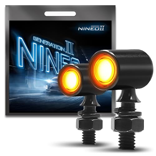 NINEO Rear Motorcycle Turn Signals LED,Mini Bullet,Amber Taillight,2PCS - color: Amber, size: Mini Size Rear