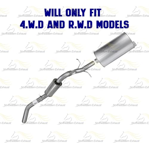 Exhaust Muffler Tail Pipe System Kit Compatible with Chevy Silverado 1500 2014-2017 5.3L | GMC Sierra 1500 2014-2017 5.3L | Stainless Steel | Northeastern Exhaust | Includes Clamps & Hangers