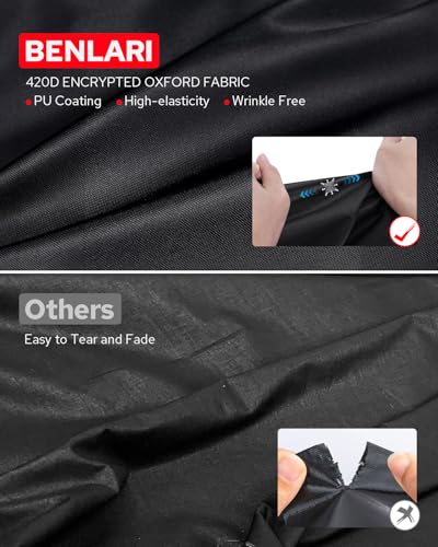 Benlari Waterproof Motorcycle Cover with Side Top Box Compatible with Harley Davidson Touring Ultra Limited Street Glide Road Glide Electra Glide Honda Outdoor All Weather Protection, 116" x 47" x 53" - size: XL(116" x 47" x 53"), style: Touring Ultra