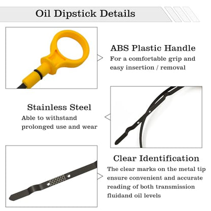 BA5Z6750A Engine Oil Dipstick Indicator, Compatible with Ford Edge, Explorer, Flex, Lincoln MKS/MKT/MKX/MKZ, Fusion, Taurus, Mercury Milan/Sable Engine Oil Fluid Level Dip Stick Replace 917-369 - size: BA5Z-6750-A