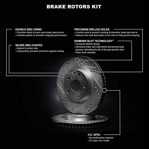 R1 Concepts Front Brake Rotors Fits 2006-2020 Audi A3; 2008-2011 Audi TT