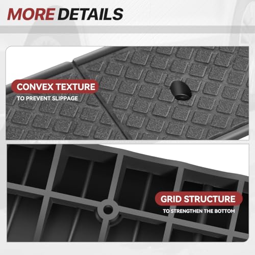 3" Rise Rubber Curb Ramp for Forklift, Driveway Sidewalk, Heavy Duty Car - size: 3" Rise