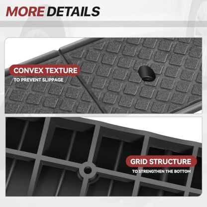 3" Rise Rubber Curb Ramp for Forklift, Driveway Sidewalk, Heavy Duty Car - size: 3" Rise