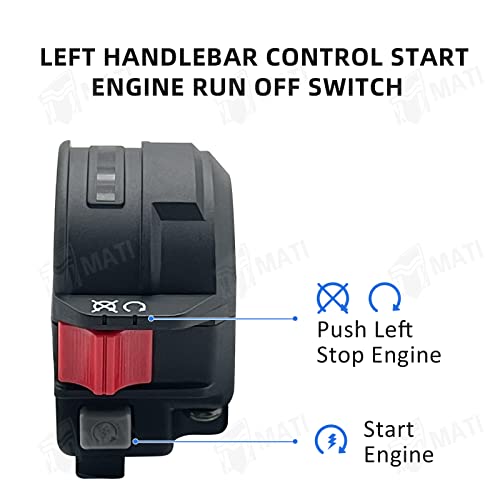 M MATI Left Handlebar Control Start Engine Run Off Switch for Yamaha ATV Badger 80 YFM80 Grizzly 80 YFM80 Raptor 50 YFM50 Raptor 80 YFM80 4EM-83975-00-00