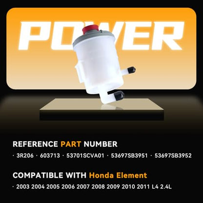 603-713 Power Steering Reservoir Tank with Cap For Honda Models - size: 603-713