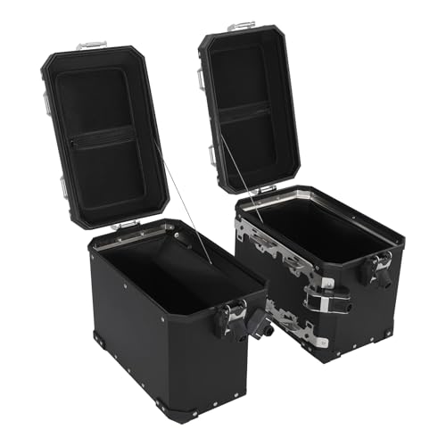 TCT-MOTORPARTS 48L Black Saddlebags Panniers Side Case Luggage Bag Fits for BMW R1200GS R1250GS - color: Black Saddlebags (48L)