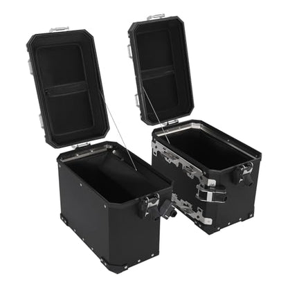 TCT-MOTORPARTS 48L Black Saddlebags Panniers Side Case Luggage Bag Fits for BMW R1200GS R1250GS - color: Black Saddlebags (48L)