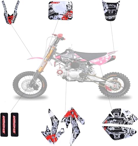 9pcs Decal Graphics Sticker Waterproof Plastic Fender Fairing Stickers for Pit Dirt Bike Offroad Motorcycle Powersport CRF50 XR50 SSR SDG DHZ Thumpstar 50cc 70cc 90cc 110cc 125cc 140cc 150cc 160cc