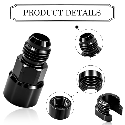 2 Pack 6AN Quick Disconnect Fuel Line Male Fittings Aluminum Push In Fuel Rail Adapter Connectors Automotive Replacement Parts for Vehicle Fuel System Modification