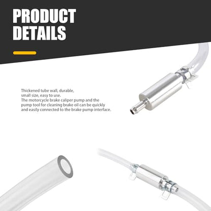 Pack-2 Brake Bleeder With One-Way Non-Return Check, Hydraulic Fluid Replacement Hose, Universal Clutch Bleeding for Motorcycle (Silver)