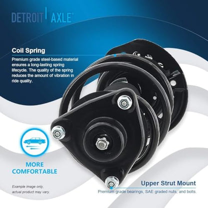 Detroit Axle - Front Steering Knuckles & Hub Bearings + Struts Rear Shock - size: 6AQU47754/ strut shock sway kit