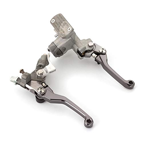 Dirt Bike Brake Master Cylinder Reservoir Cable Clutch Levers for CR80/85R CR125R/250R CRF150R CRF125F/150F/230F/250F CRF250/450X CRF250/450R CRF250/450RX CRF150L/250L/450L CRF300L - color: Gray