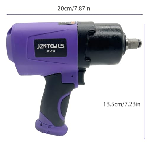 1/2-Inch 1250 ft-lbs High Torque Pneumatic Impact Wrench, Heavy Duty Twin Hammer Air Impact Tool Gun Kit , 8pcs CR-V Steel Socket Set for Car Tire Changing, Truck Repair, Home Garage & Industrial Use - style: 1/2-Inch/1250 ft-lbs(Plastic Housing)