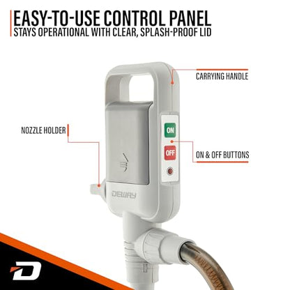 Deway Automatic Fuel Transfer Stick Pump with Hand Trigger & 59" PVC Hose - 2.6 GPM Battery Powered Gas Pump for Gasoline, Diesel, DEF, Agricultural Chemicals, Generators, Lawn Equipment - style: Hand Trigger Nozzle w/ PVC Hose
