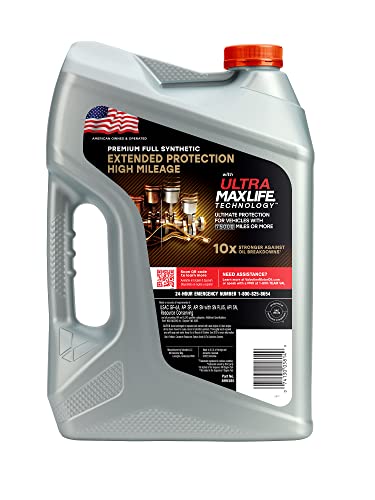 Valvoline Extended Protection High Mileage with Ultra MaxLife Technology 0W-20 Full Synthetic Motor Oil 5 QT (Pack of 2) - size: 5 qt (Pack of 2), style: Premium Full Synthetic High Mileage