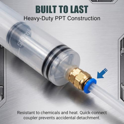 500CC Car Fluid Extractor, Automotive Fluid Extractor with 2 Extraction Tubes, Manual Extraction and Fill Pump, Universal Oil Change Syringe for Car, Motorcycle (Transparent)