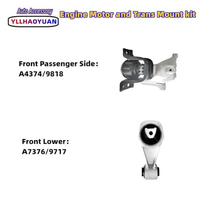 Yllhaoyuan Set of 4 Motor Mounts for Nissan Sentra 1.8L (2013-2019) - size: 2013-2019 Nissan Sentra 1.8L