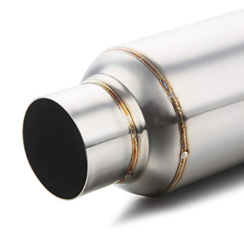 LCGP 2.5'' Inlet & Outlet Universal Muffler, 11.5'' Overall Length Stainless Steel Resonator - color: Silver, size: 2.5" Inlet 11.5" Overall Length