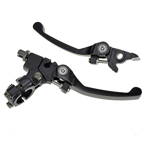 HIAORS Black Chrome Clutch Brake Lever for 22mm 7/8 inch Handlebar 110cc 125cc 140cc TTR 125cc SSR Xmotos Apollo 125 Pit Dirt Bike Motorcycle - color: Black