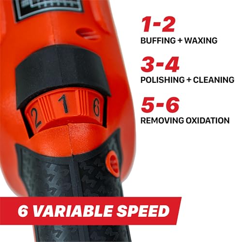 Maxshine MB8 Pro Brushless DA Polisher – 1200W Car Buffer with 8mm Throw, 5” Backing Plate, 5/16”-24 Thread & 6-Speed Control – Auto Detailing Tool for Cars, Trucks, SUVs & Boats, Swirl Removal - color: 5" Brushless Dual Action