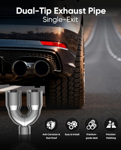 3" Dual Exhaust Tip,3Inch Inlet 3.5inch outlet 9.5" Long Tail Pipe - size: 3TO3.5