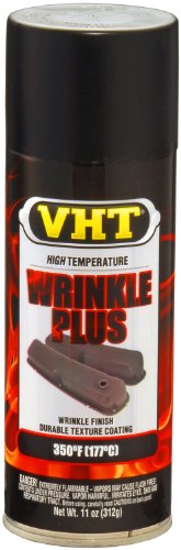 VHT SP201-6PK High Temperature Wrinkle Plus Paint – Black Spray Paint - 11 oz Aerosol Can, 6-Pack