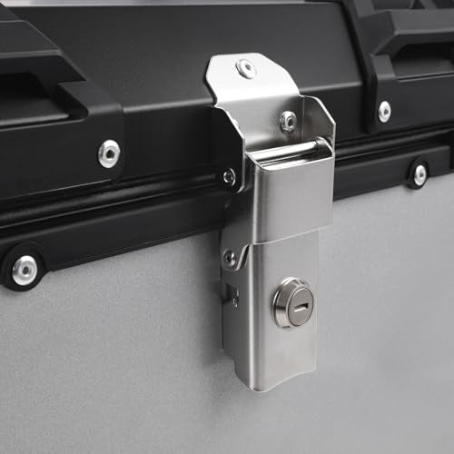 TCT-MOTORPARTS Aluminum 45L Motorcycle Trunk Rear Top Case Luggage Tail Box Fit For BMW R1300GS 23-2025 R1250GS R1250GS Adventure 2019-2024 - color: Chrome Tail Luggage Box (45L)