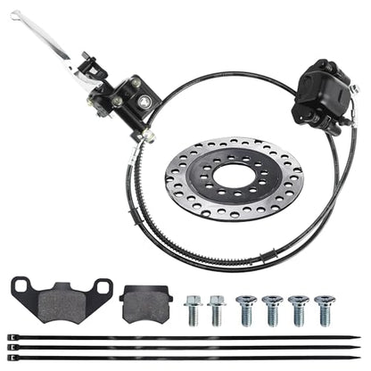 PRO BAT ATV Hydraulic Disc Brake Kit with Brake Caliper Rotor - color: Silver&Black