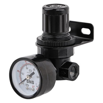 SNS Air Compressor Pressure Regulator With Bracket and Gauge Female Thread 1/4 NPT Adjustable R-N07BG - size: 1/4 inches