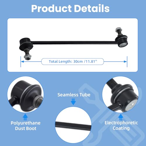 2Pcs K80258 Front Sway Bar Links Fit for Chrysler 200 2011-14, Sebring 2007-2010, for Dodge Avenger Caliber 2007-14, for Jeep Compass Patriot 2007-17, for Mazda MPV Protege Protege5 2000-03 - size: K80258 X2