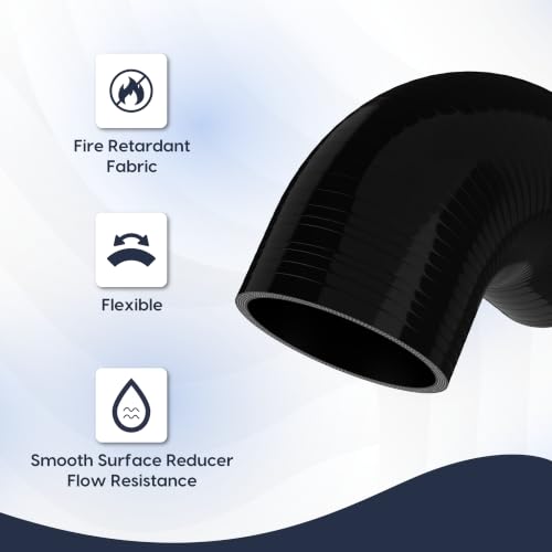 Endure 90 Degree Silicone Elbow Intake Hose 4-Ply, 3"(76mm) - Black - color: Black, size: ID - 3Inch(76mm)