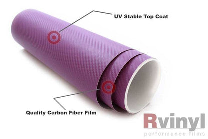 Rwraps 3D Carbon Fiber Vinyl Car Wrap Film in Purple - 5ft x 1ft - Vehicle Sheet Roll with Adhesive Back and Air Release Technology - color: 3D Carbon Fiber Purple, size: 5ft x 1ft