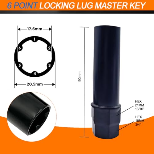 2PCS Small 6 & 7 Spline Lug Nut Socket-Tuner Socket Tool