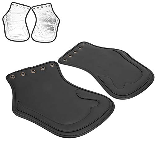 2pcs Motorcycle Side Saddle Heat Deflector PU Heat Deflector Engine Heating Insulation Cushion Saddle Guard Motorcycle Accessory Fit for Most Motorcycles
