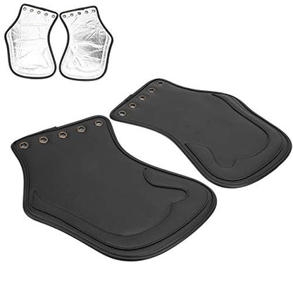 2pcs Motorcycle Side Saddle Heat Deflector PU Heat Deflector Engine Heating Insulation Cushion Saddle Guard Motorcycle Accessory Fit for Most Motorcycles
