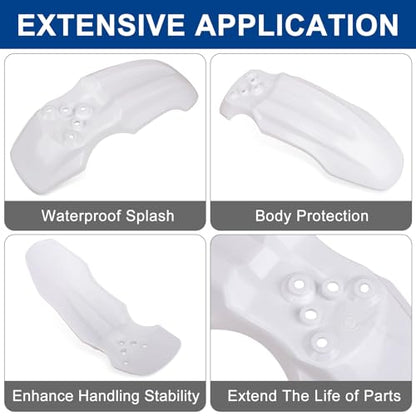 PSLER Front Mud Guard for Tuttio Soleil 01, Yozma IN10 Dirtbikes, White - color: White