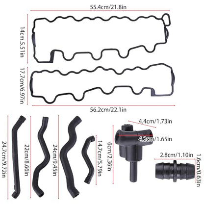 Pack of 2 Engine Valve Cover Gasket and Hose Set Fit for Mercedes-Benz ML320 ML350 ML430 E320 CLK320 C280 SLK320 C240 S500 SLK320 Replace 20180482 1120180282 1120180182 1179901578 VS50758R