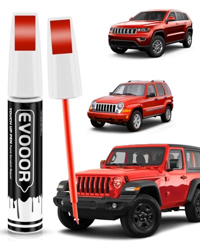 PR4/TR4 Flame Red Touch Up Paint Compatible with JeepExact Match 2 in 1 Touch up Paint for Chips and Nicks Repair - color: Flame Red(PR4/TR4) Compatible with Cherokee/Liberty