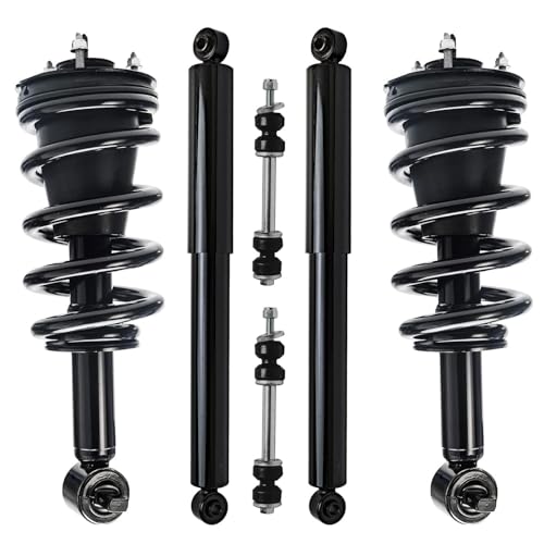 Detroit Axle - 4WD Struts Shocks Kit for 2014-2018 Chevy Silverado 1500 - size: 6AQS47172-V1/ strut shock sway kit