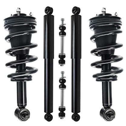 Detroit Axle - 4WD Struts Shocks Kit for 2014-2018 Chevy Silverado 1500 - size: 6AQS47172-V1/ strut shock sway kit
