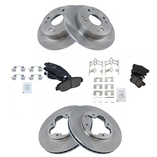 TRQ Front and Rear Ceramic Brake Pad and Rotor Set - style: BKA11250