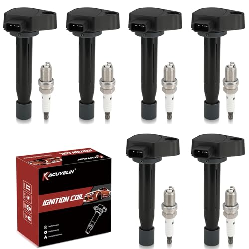 UF242 Ignition Coil Pack and Iridium Spark Plugs Set of 6 Compatible with Honda Accord 2000-2007 Odyssey 1999-2007 2008-2010 EX LX Pilot 2003-2008 Ridgeline 2006-2008 Acura MDX TL V6,Replace#,GN10168