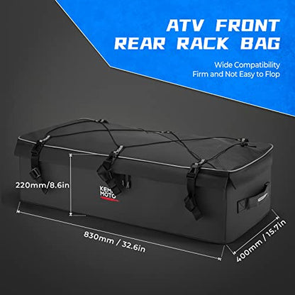 KEMIMOTO ATV Gear Bag for Front Rear Rack, 73L Storage Bag with 12L Cooler - color: Black