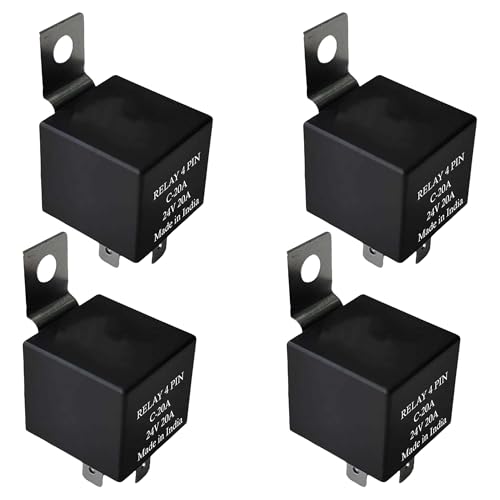 Automotive Relay 4 Pin 24V 20A Normal Motor 4 Prong Contactor Switch Power Auto Switches & Starters Universal Car Vehicle Motor Fuse Power Trim and Tilt Relay 1 Pcs
