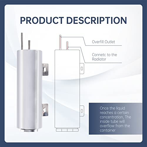 3 x 10 Inches Universal Radiator Coolant Overflow Puke Tank Bottle Catch Can Polished Stainless Steel with Twist Cap 28 Ounces - size: 3" x 10"
