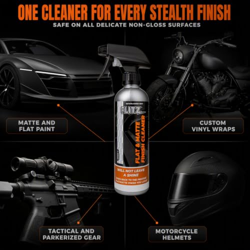 Flitz Flat Matte Finish Cleaner - 16oz Bottle of USA-Made Vinyl Wrap Spray to Easily Remove Grease, Wax, Dust, & More - Quick Drying Matte Paint Cleaner - Ideal for Cars, Motorcycles (3 Pack) - size: 16 Fl Oz (Pack of 3)