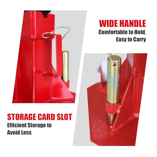 Big RED Torin 7 Ton Heavy Duty Jack Stands: Pin Style Jack Stand with 2 Casters and Handle, Easily Portable Car Stand for SUV, Trucks and Pick Ups - Red - size: 7 ton, style: Deluxe Base