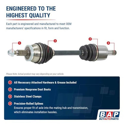 High Articulation Front CV Axle Shaft For Dodge Ram 1500 2006 2007 2008 2009 2010 2011 - Designed For Lifted Trucks! - BuyAutoParts 90-06272N New
