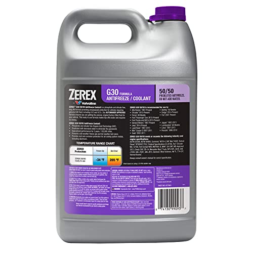 Zerex G30 Phosphate and Silicate Free 50/50 Prediluted Ready-to-Use Antifreeze/Coolant 1 GA, Case of 6